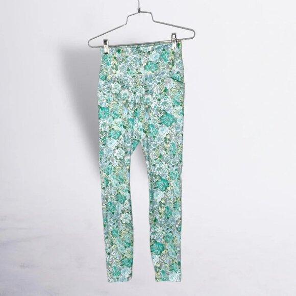 New X by Gottex Set - Sports Bra and Leggings Size XS/S in Aqua Peony Print - Picture 6 of 8